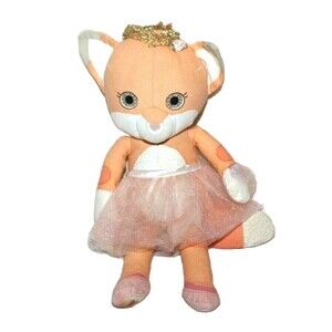 Ballerina Princess Fox Pink Plush Stuffed Animal 11" Tutu Tiara Toy Rare HTF